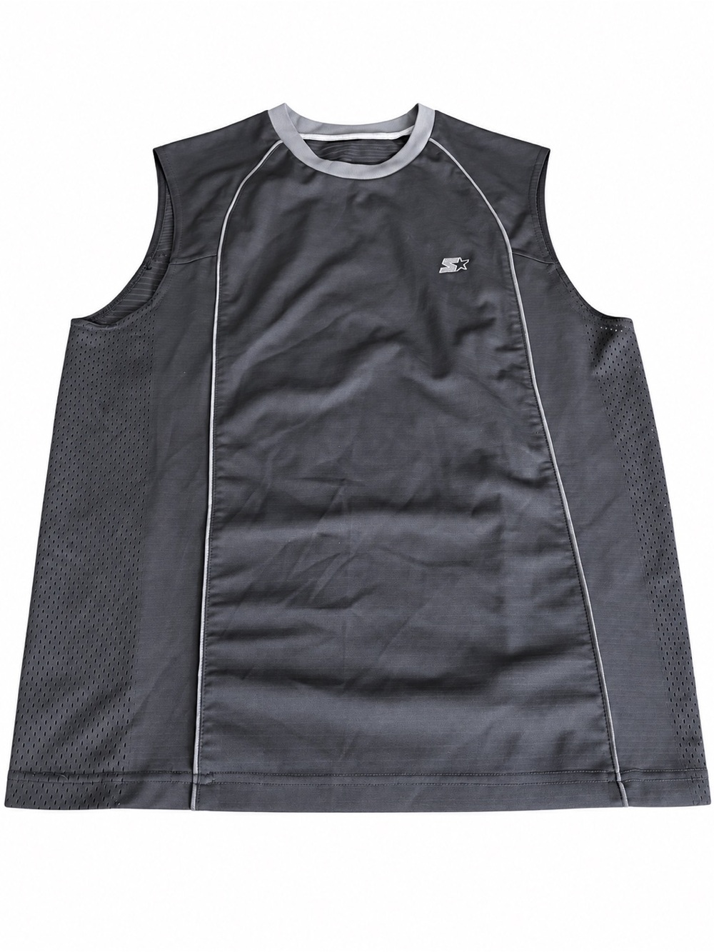STARTER Men’s Sleeveless Tank size 2XL- Charcoal with Light Gray Trim
